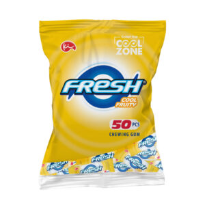 Fresh cool fruity chewing gum